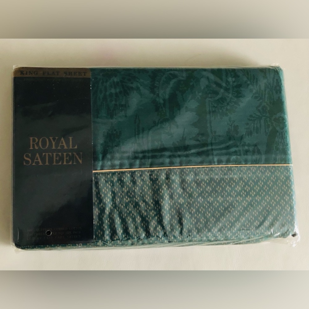 MANON Egyptian 100%Cotton King Flat Sheet Vintage Luxury Royal Sateen New in box - Picture 11 of 13